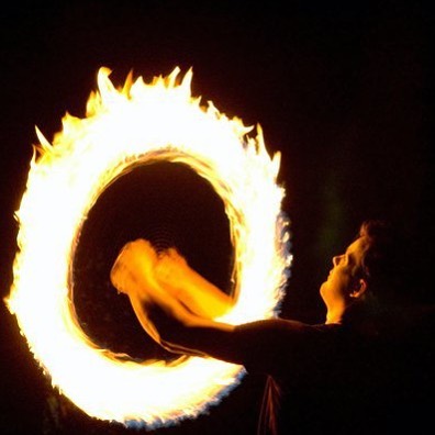 A burning ring of Fire! #buzzsaw #fireperformer
